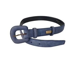 Vintage Daniel Hechter Belt Blue Nubuck Leather Made in France